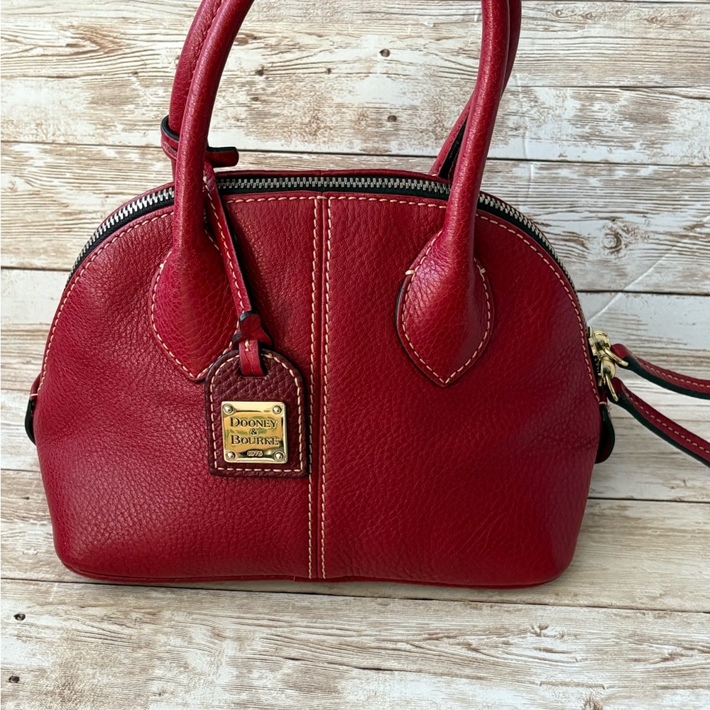 Dooney & Bourke Red Pebbled Leather Satchel